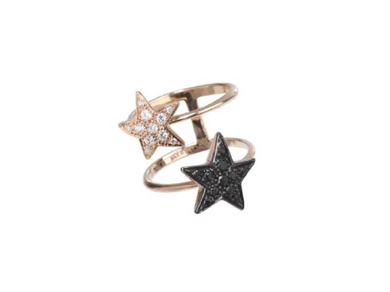 ROSE GOLD RING WITH WHITE AND BLACK DIAMONDS DADA ARRIGONI SKU DET03ANRNDNDI